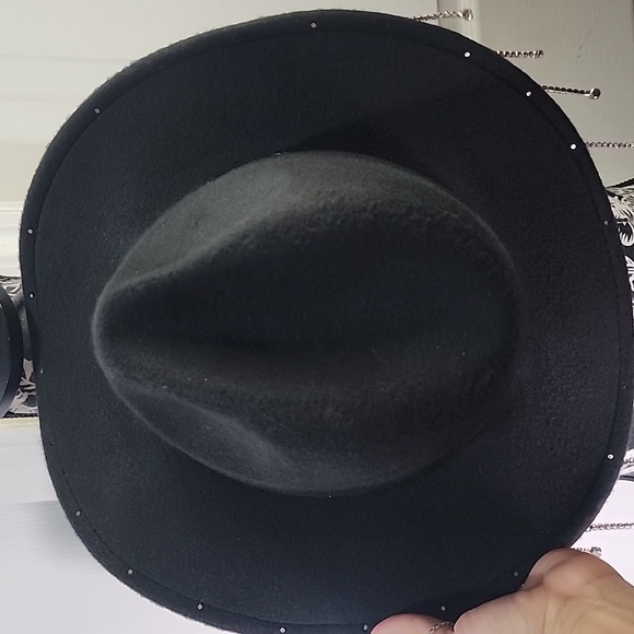 Akira Black Rhinestone Drip Cowgirl Hat O/S - Picture 4 of 8